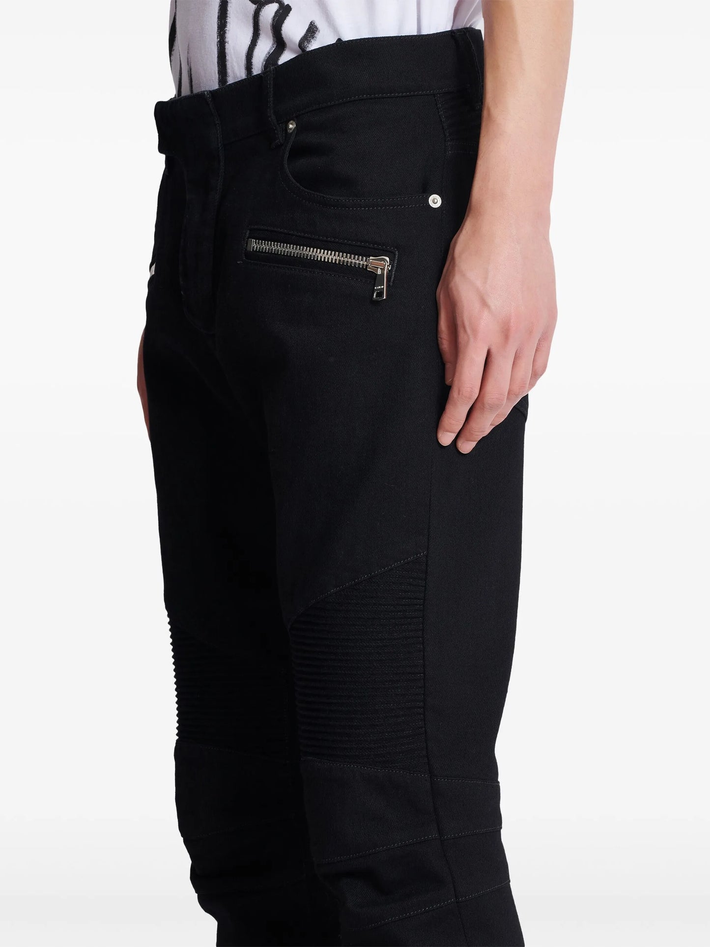 slim-fit biker jeans