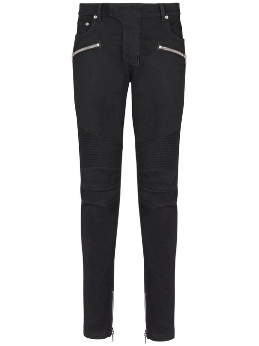 slim-fit biker jeans