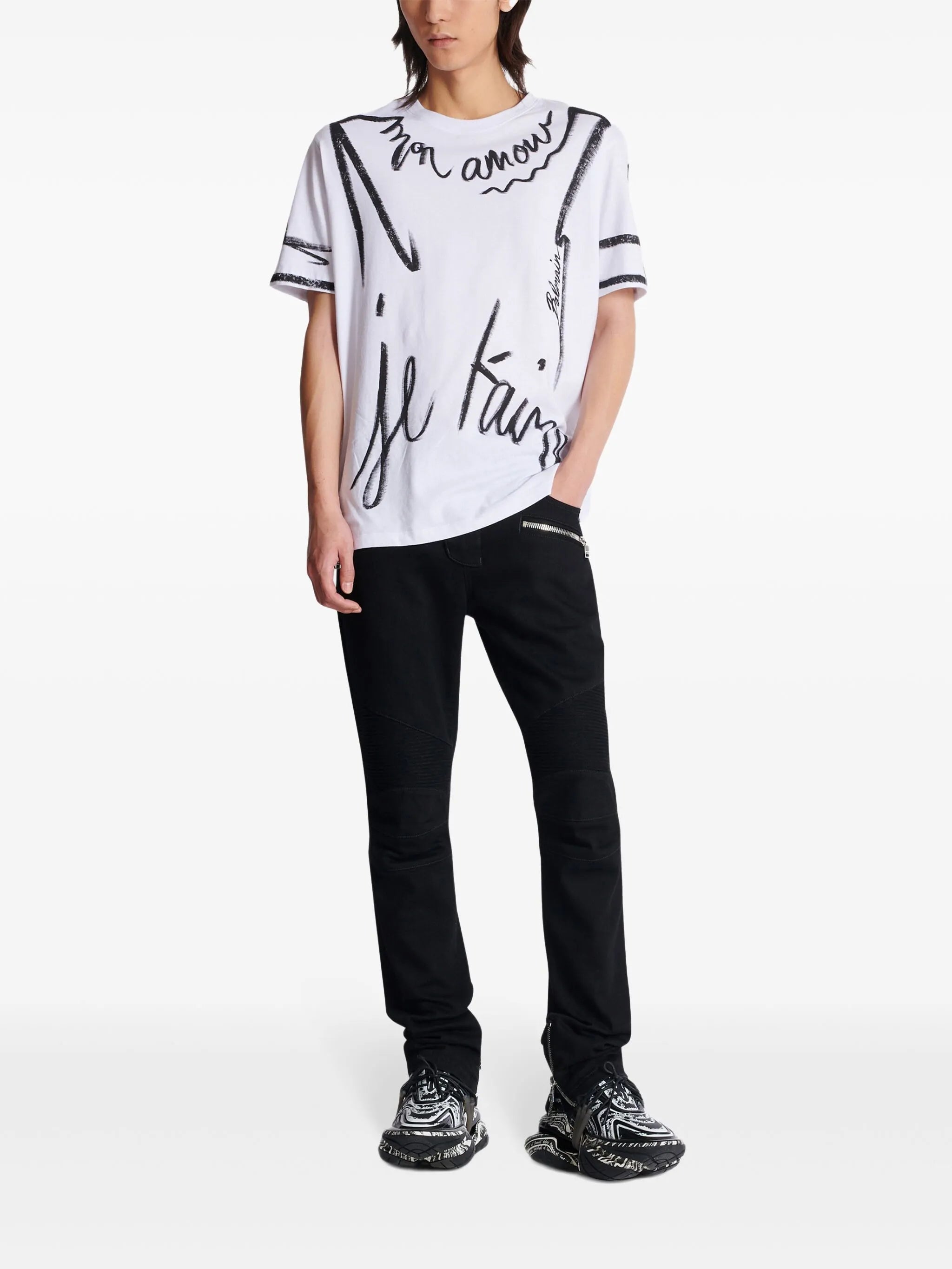 slim-fit biker jeans