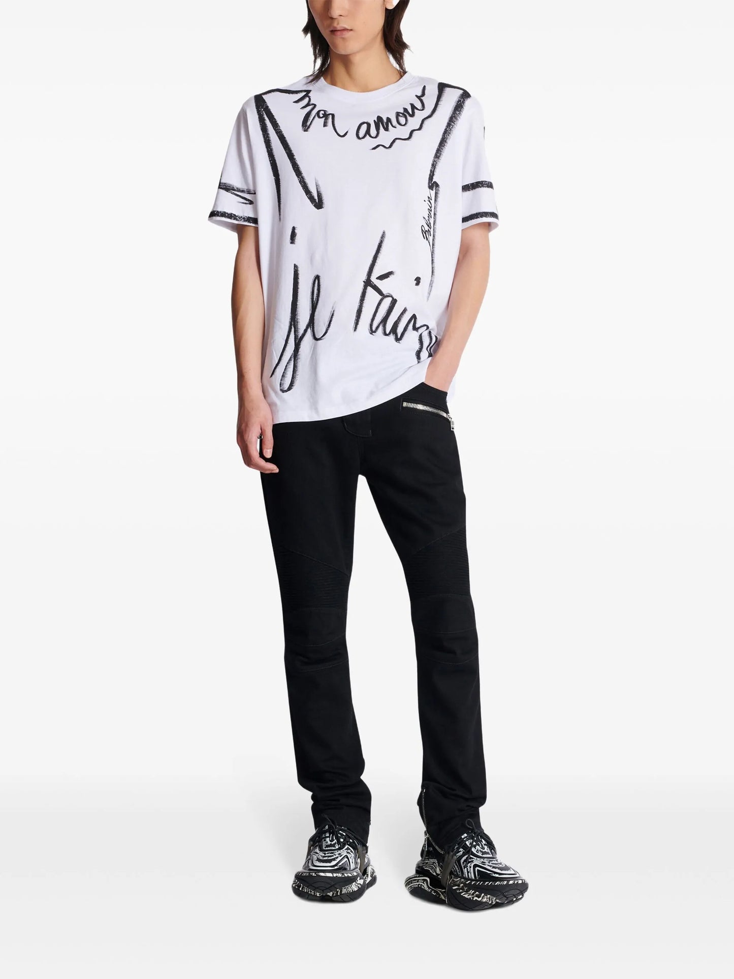 slim-fit biker jeans