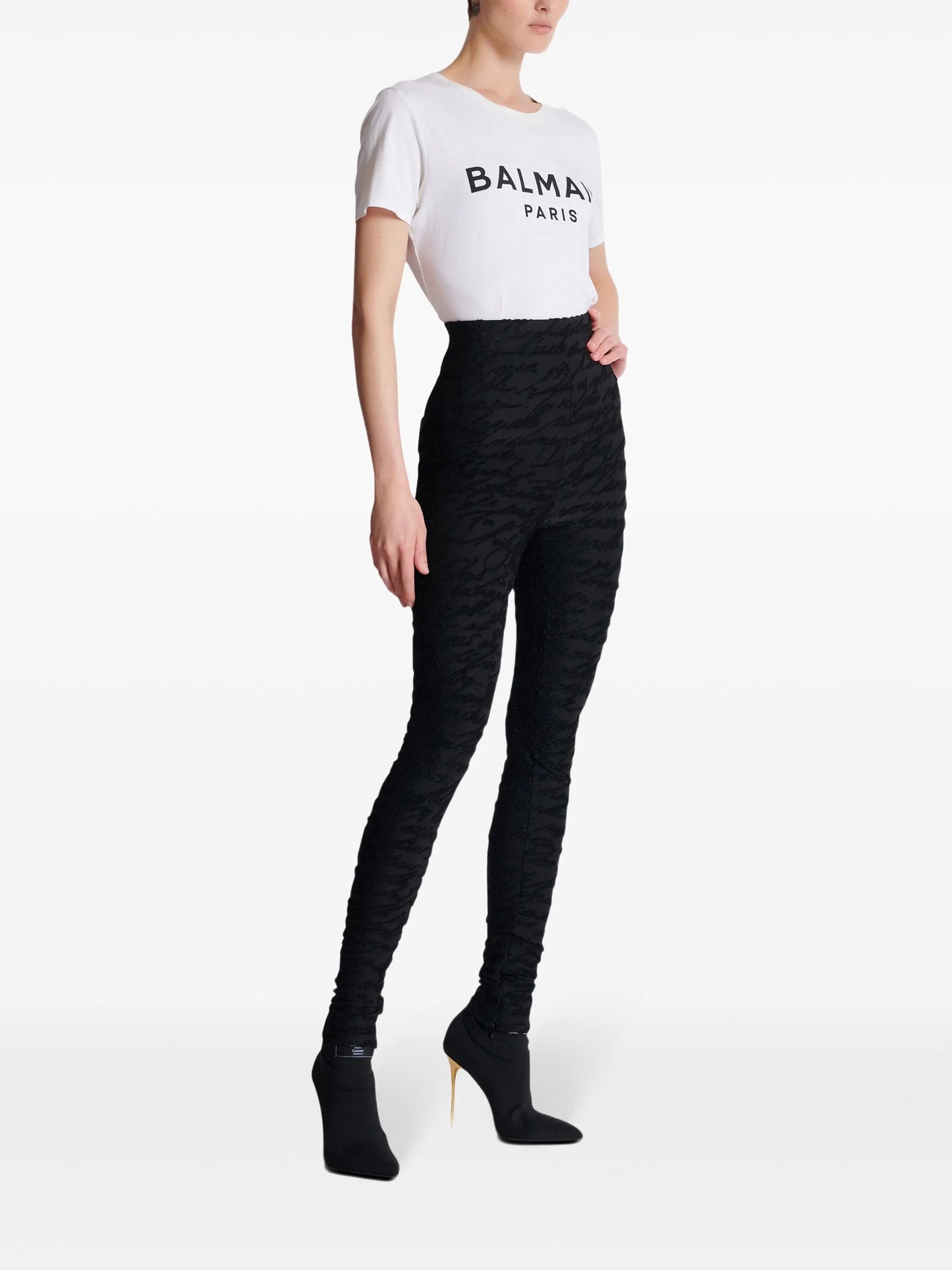 monogram-jacquard legging