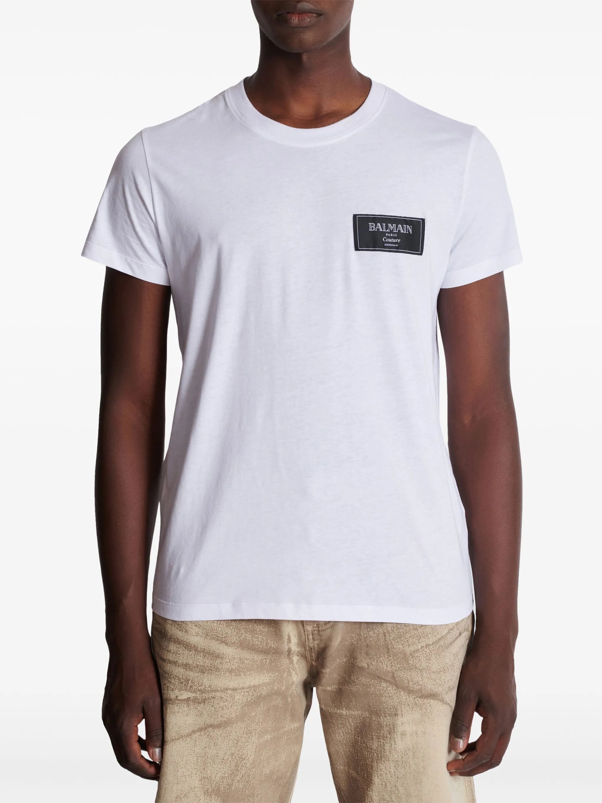 T-shirt with Balmain couture label