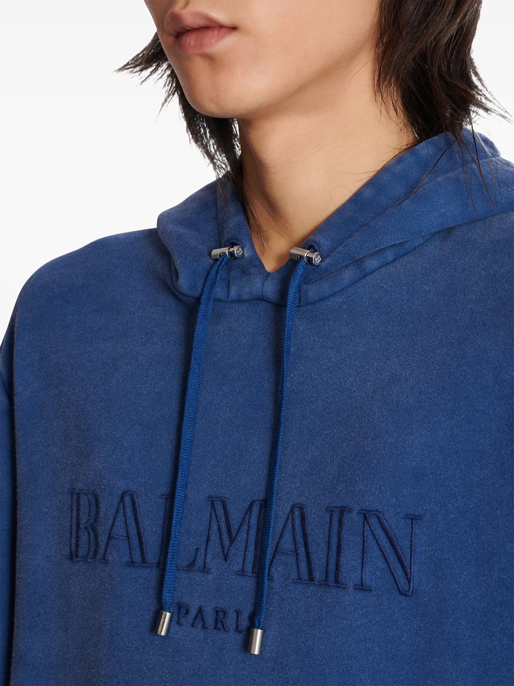 embroidered-logo hoodie