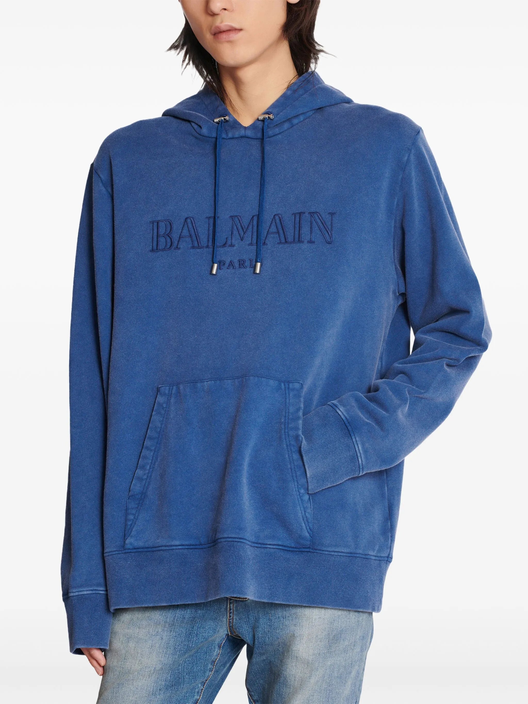 embroidered-logo hoodie