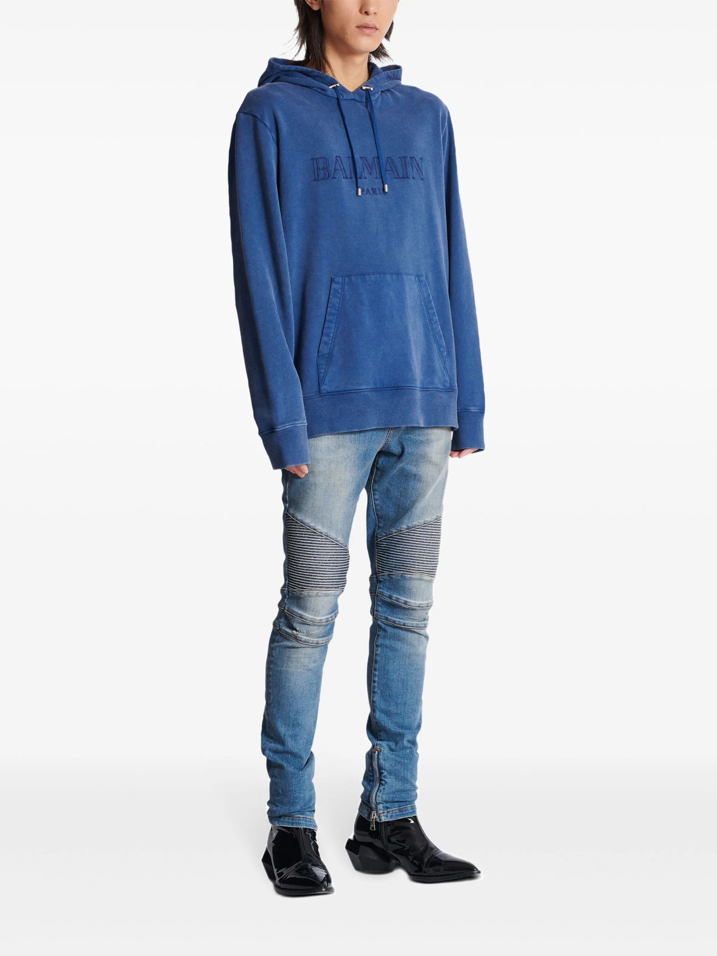 embroidered-logo hoodie
