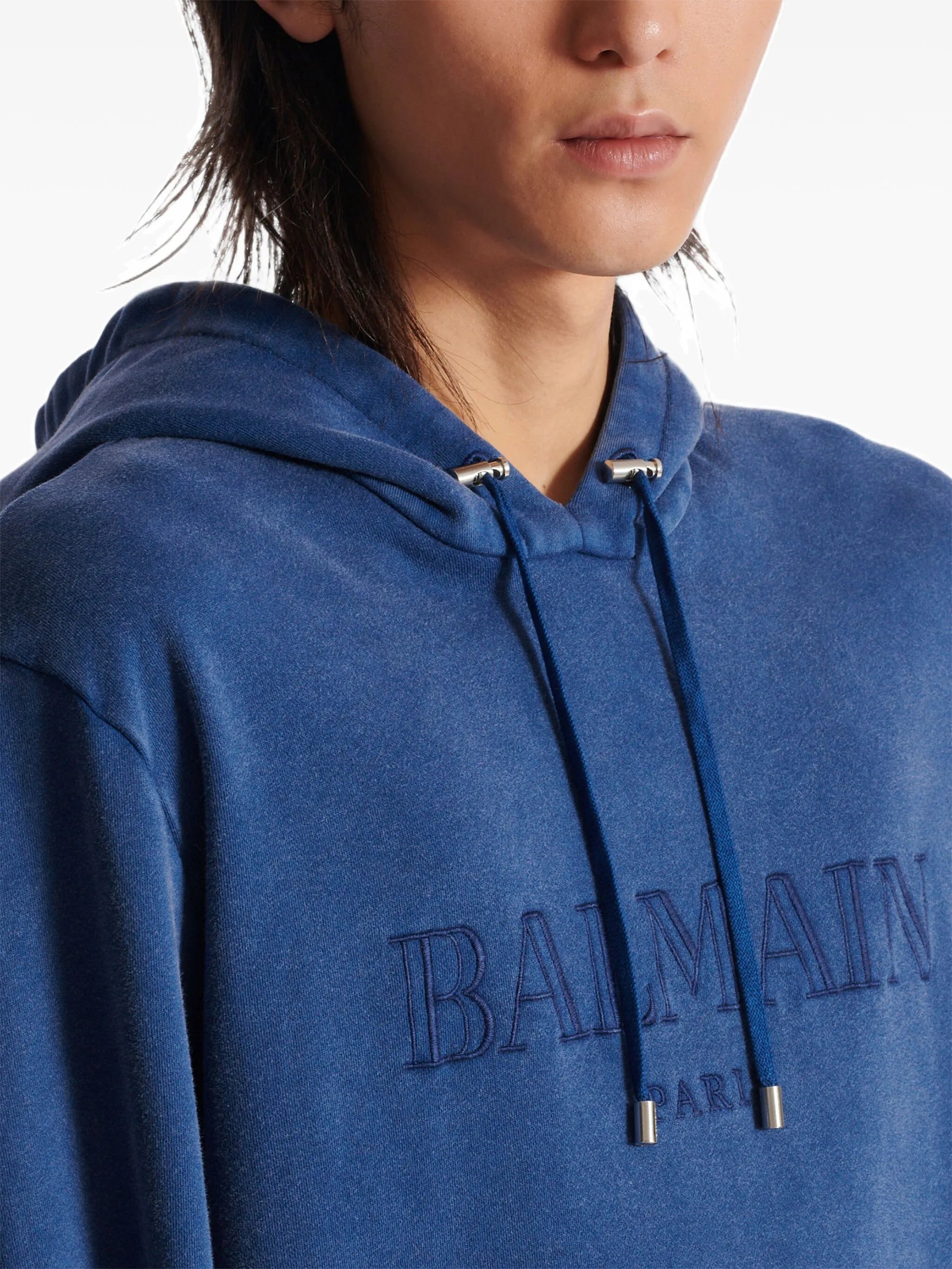 embroidered-logo hoodie