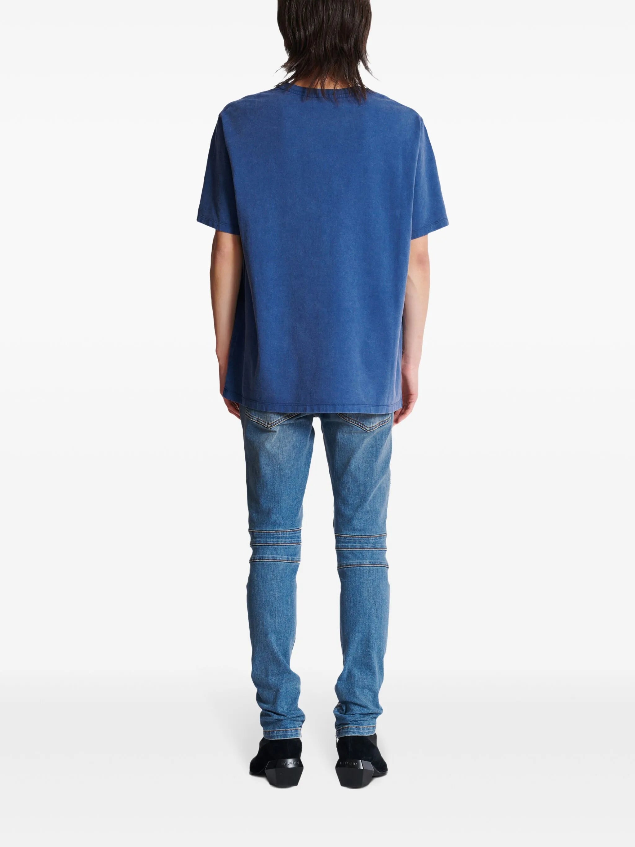 loose T-shirt with vintage Balmain embroidery