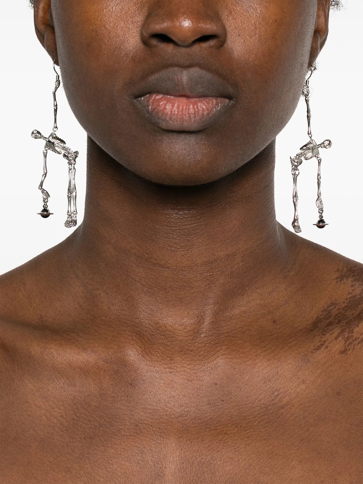 skeleton-pendant earrings