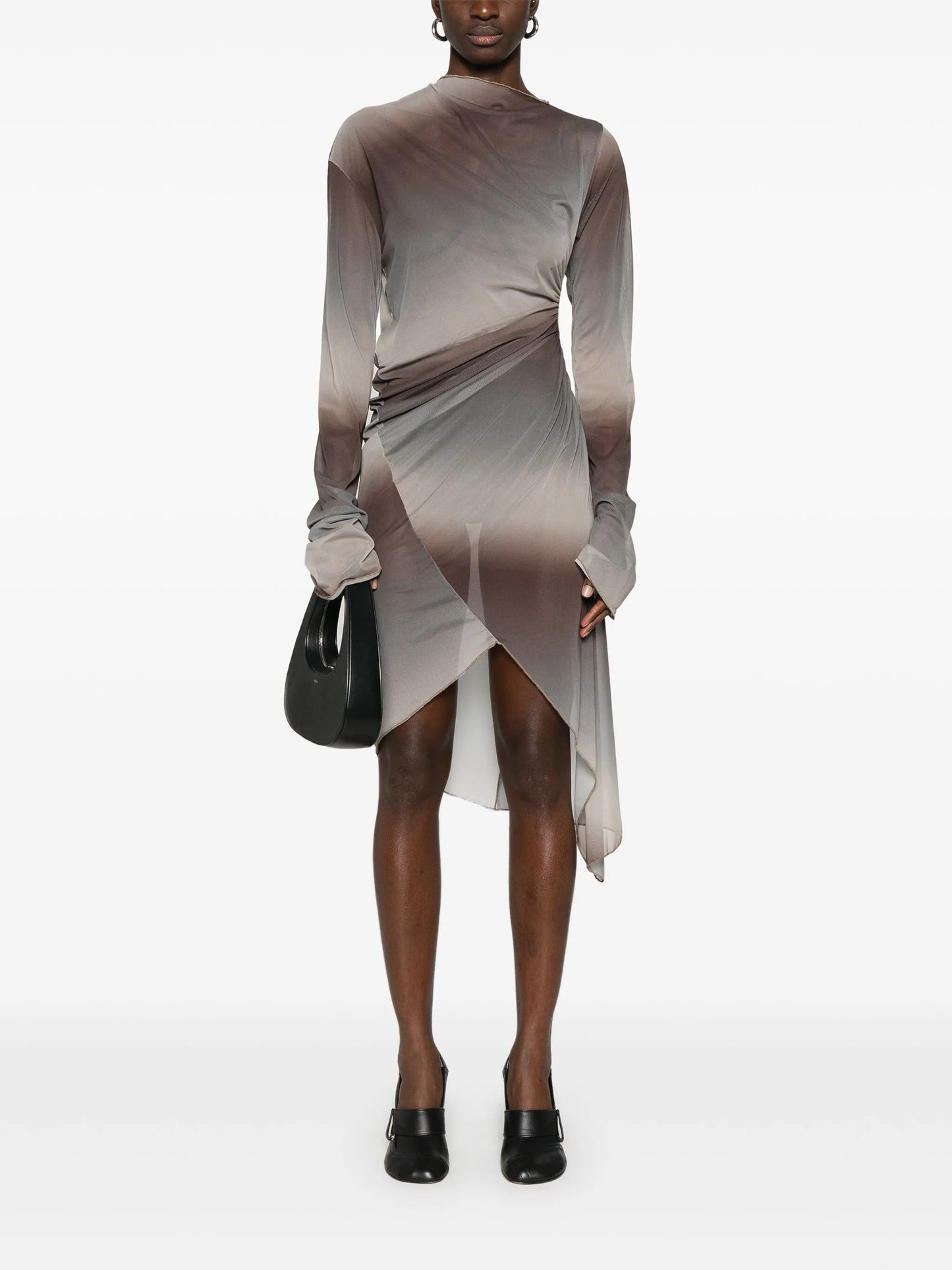 draped twisted mini dress
