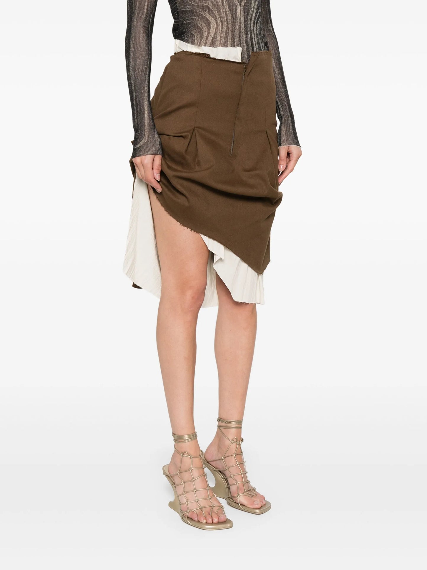 asymmetric tailored mini skirt