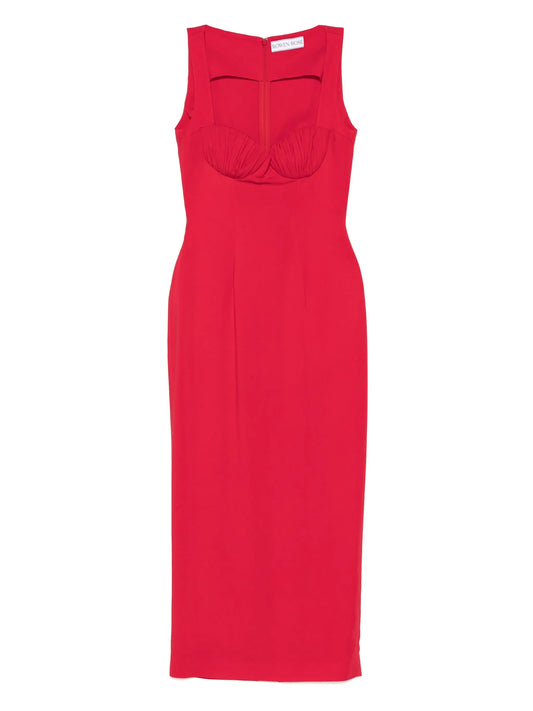 gathered-detail maxi dress