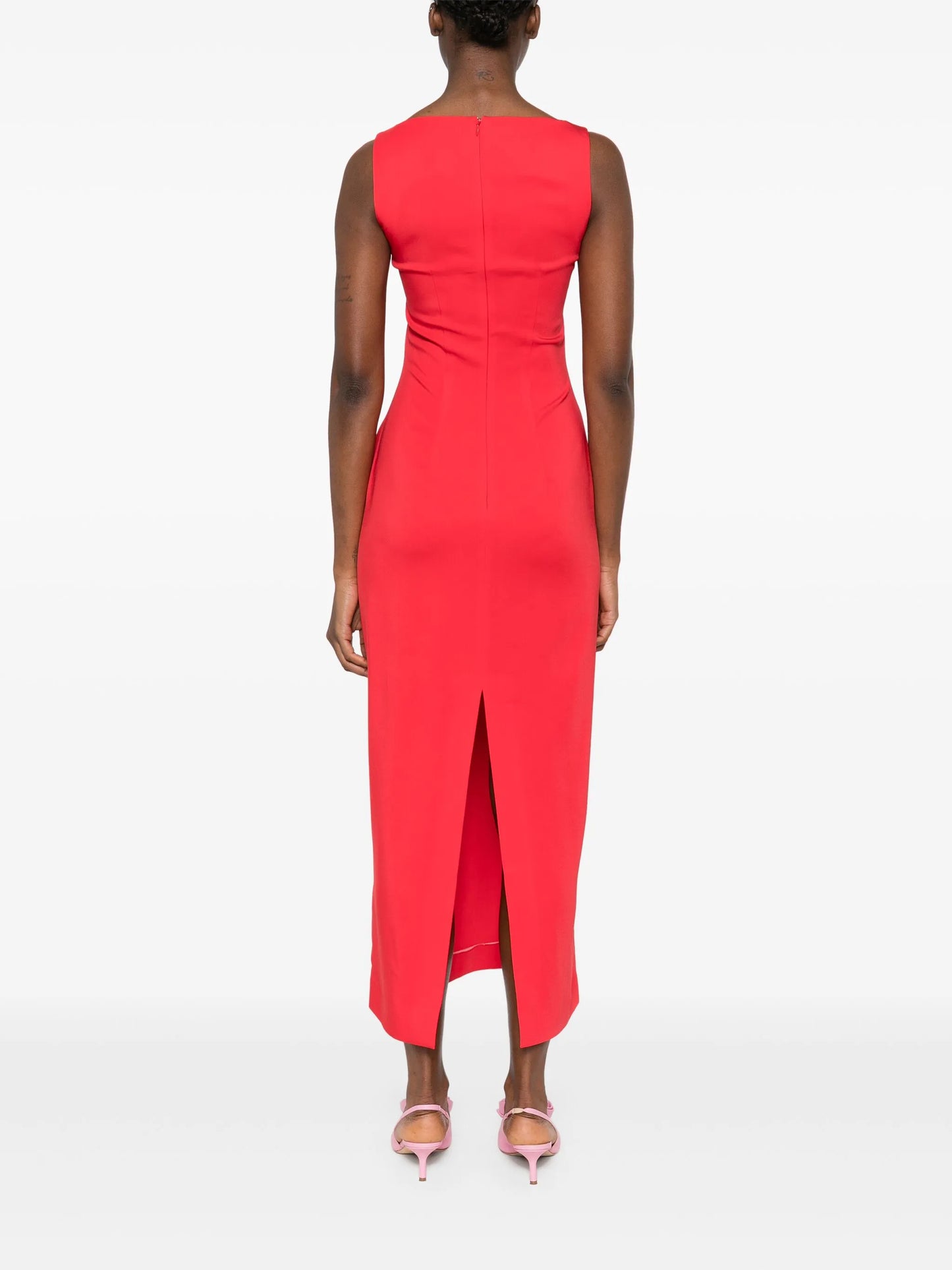 gathered-detail maxi dress