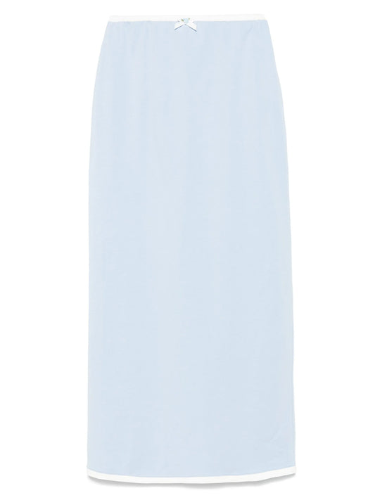 floral-appliqué maxi skirt
