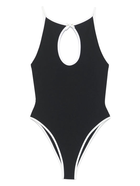 halterneck cut-out-detailing swimsuit
