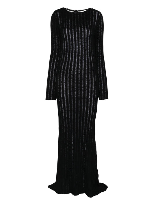 open-back knitted maxi dress