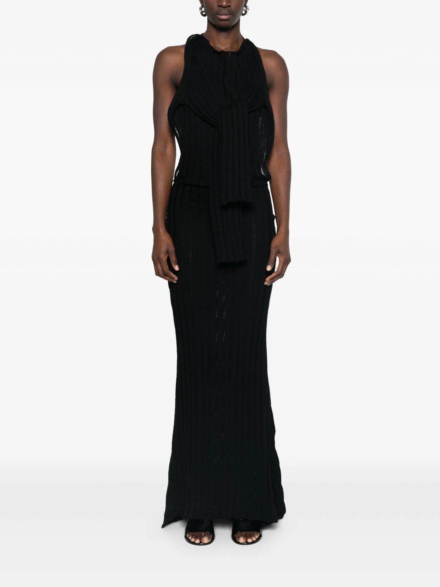 open-back knitted maxi dress
