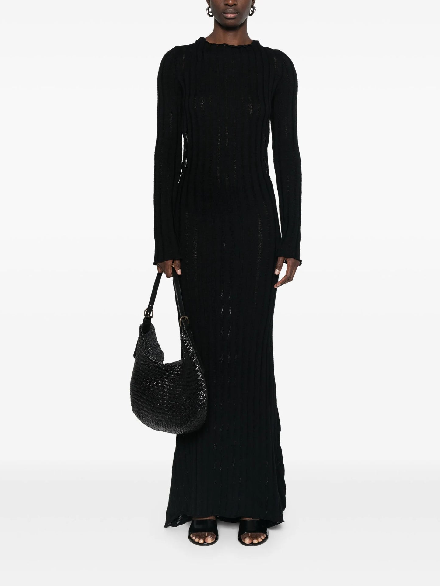 open-back knitted maxi dress