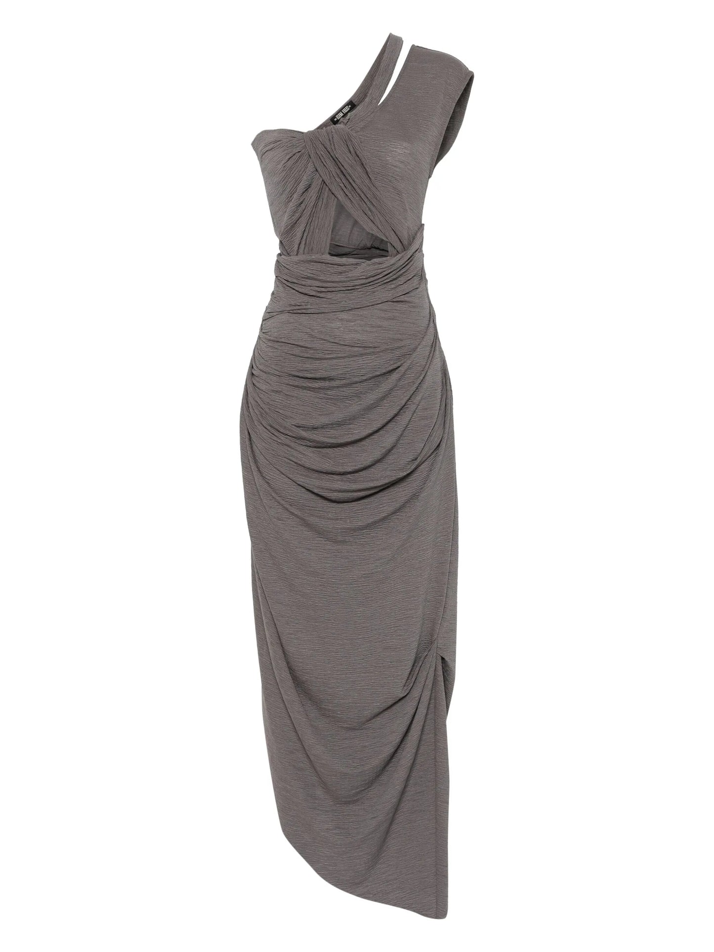 twisted slip midi dress