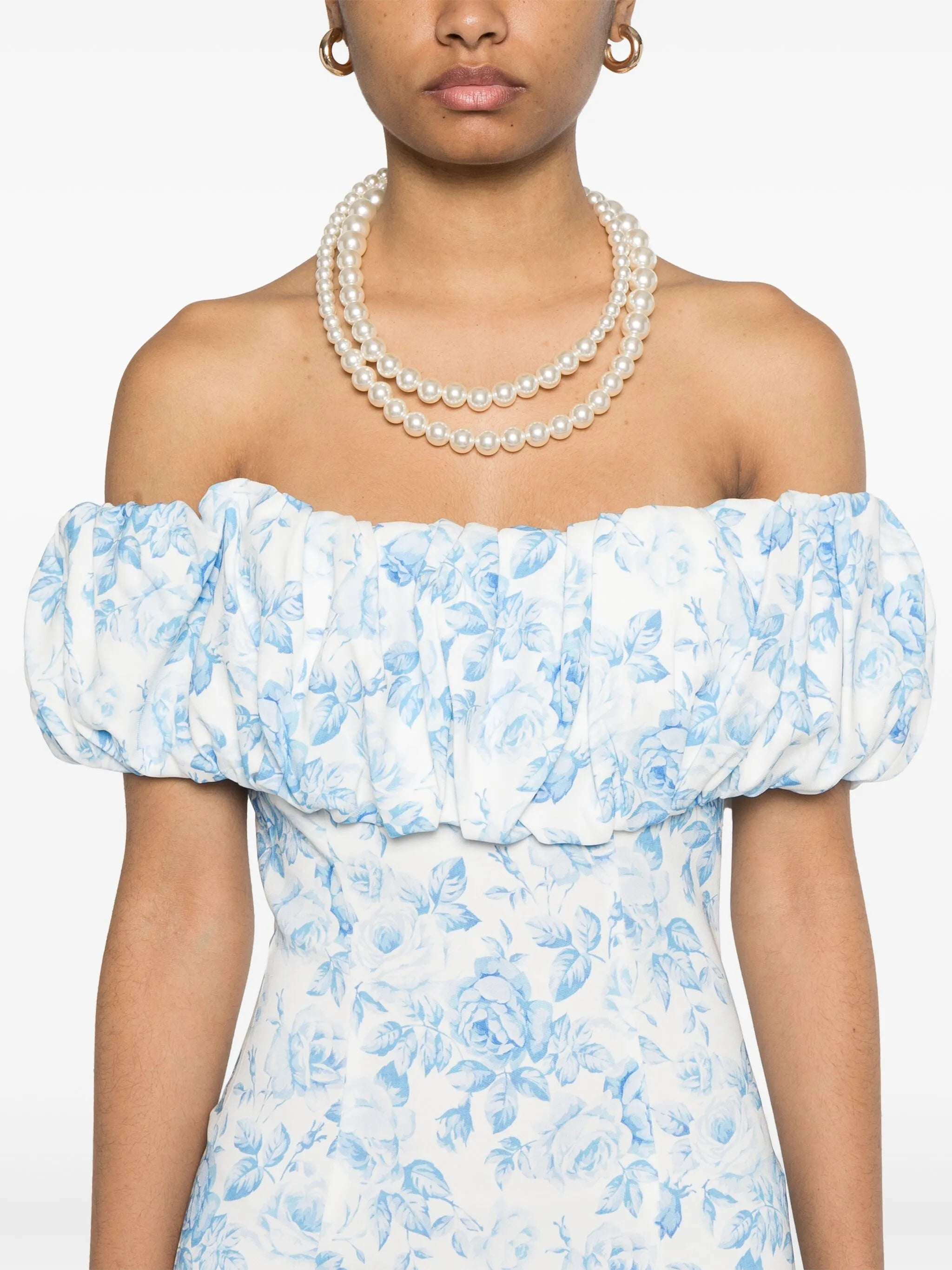 rose-print maxi dress