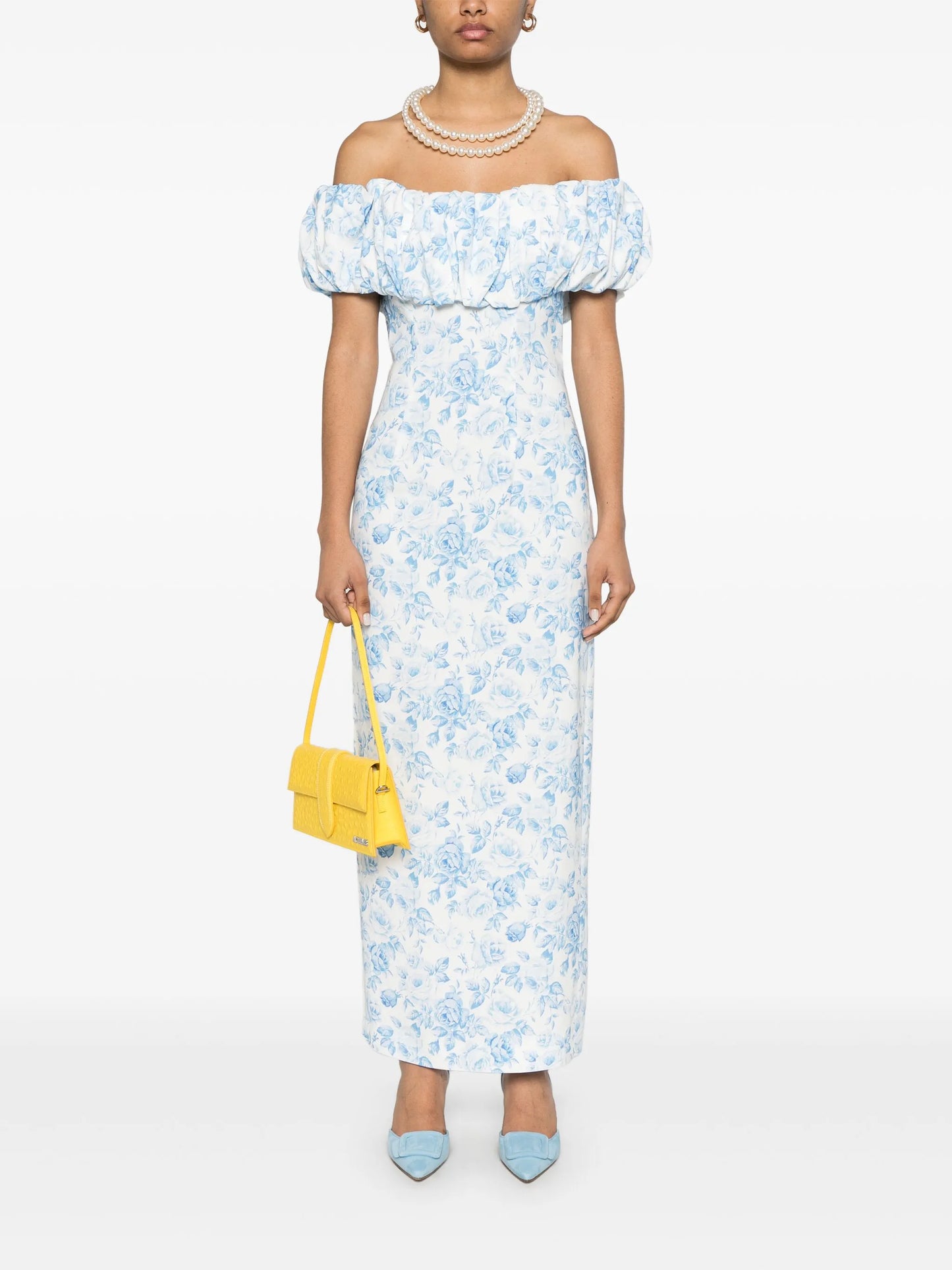 rose-print maxi dress