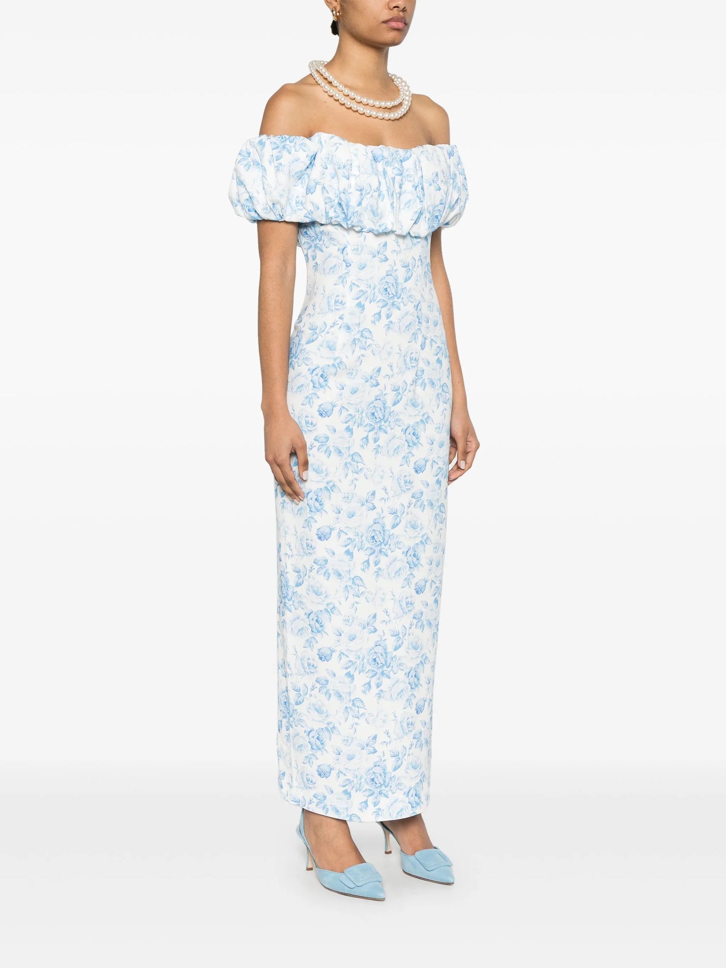 rose-print maxi dress