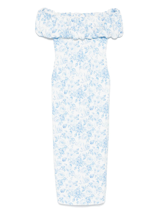 rose-print maxi dress