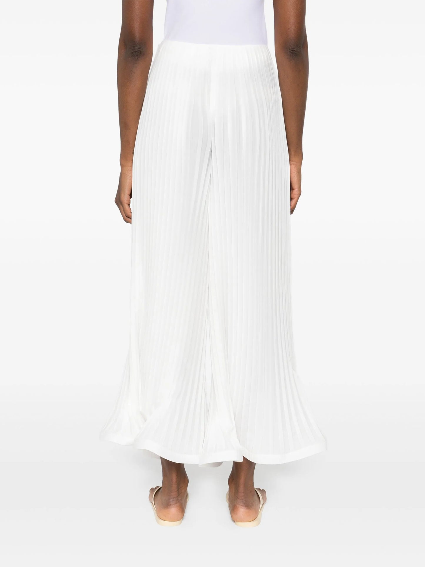 pleated cropped trousers