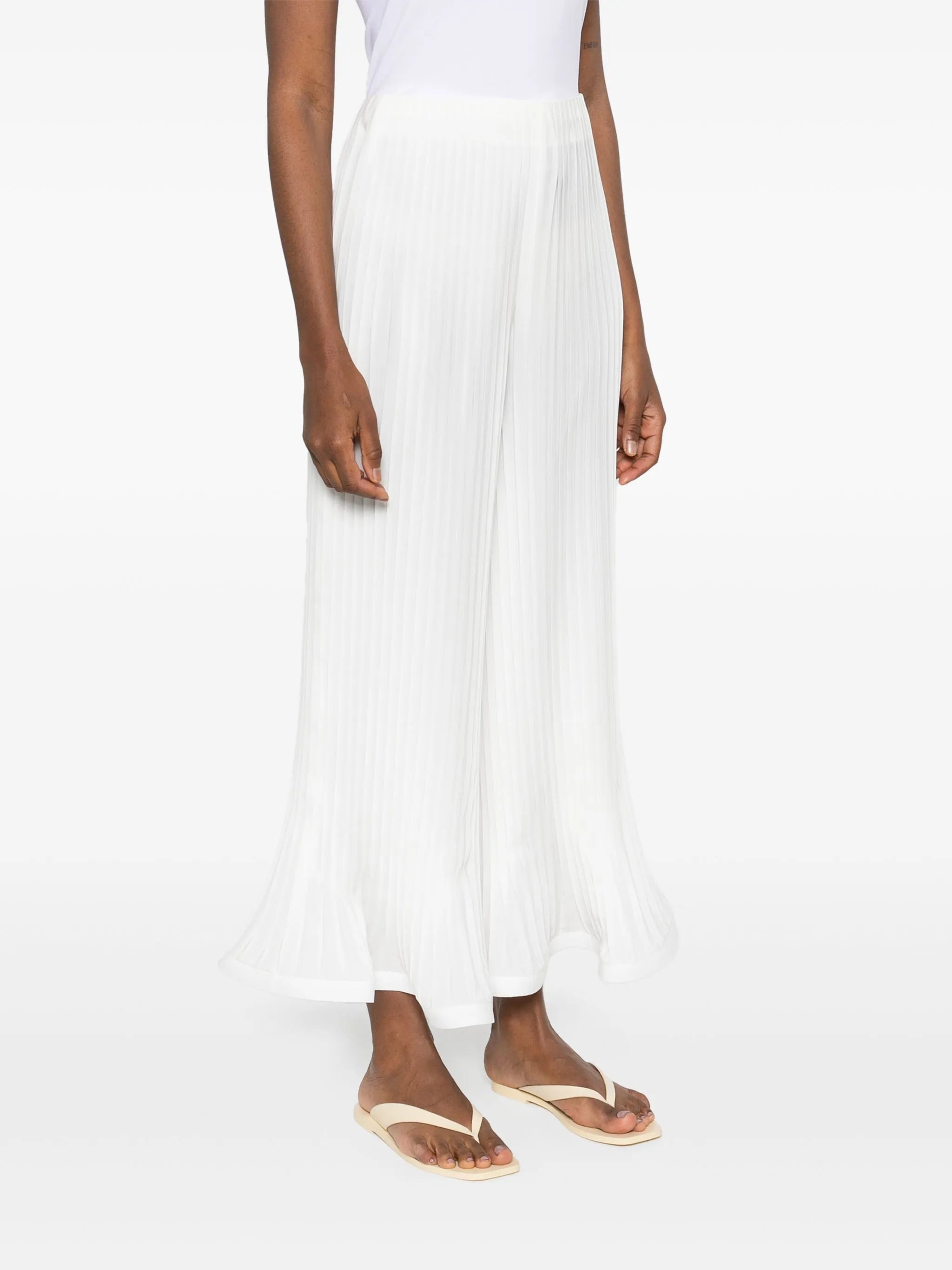 pleated cropped trousers