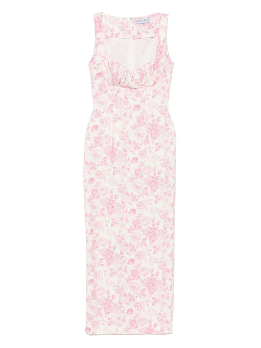 rose-print maxi dress