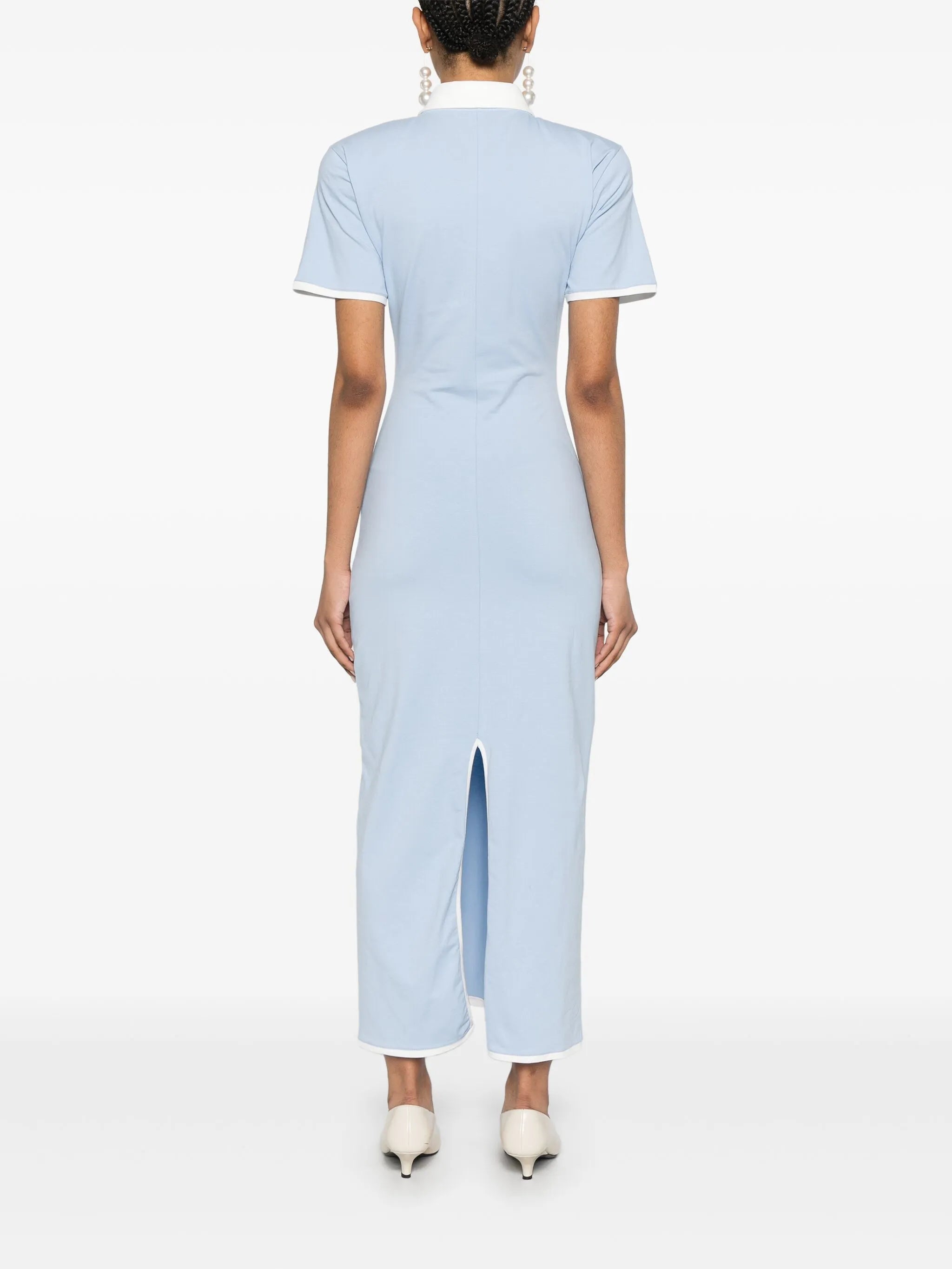 embroidered-logo polo dress