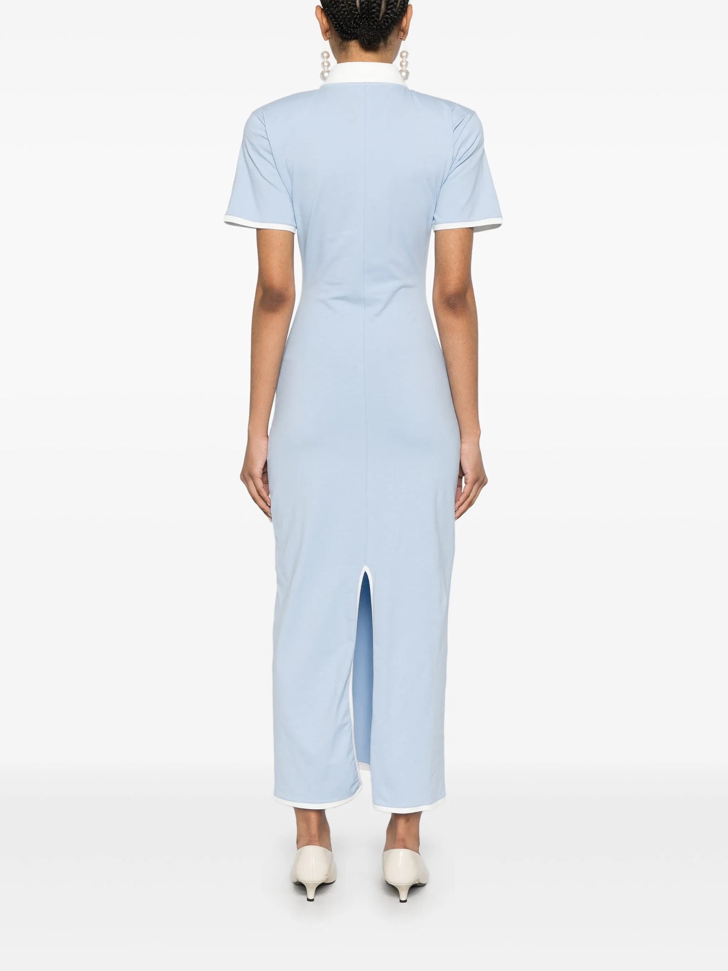 embroidered-logo polo dress