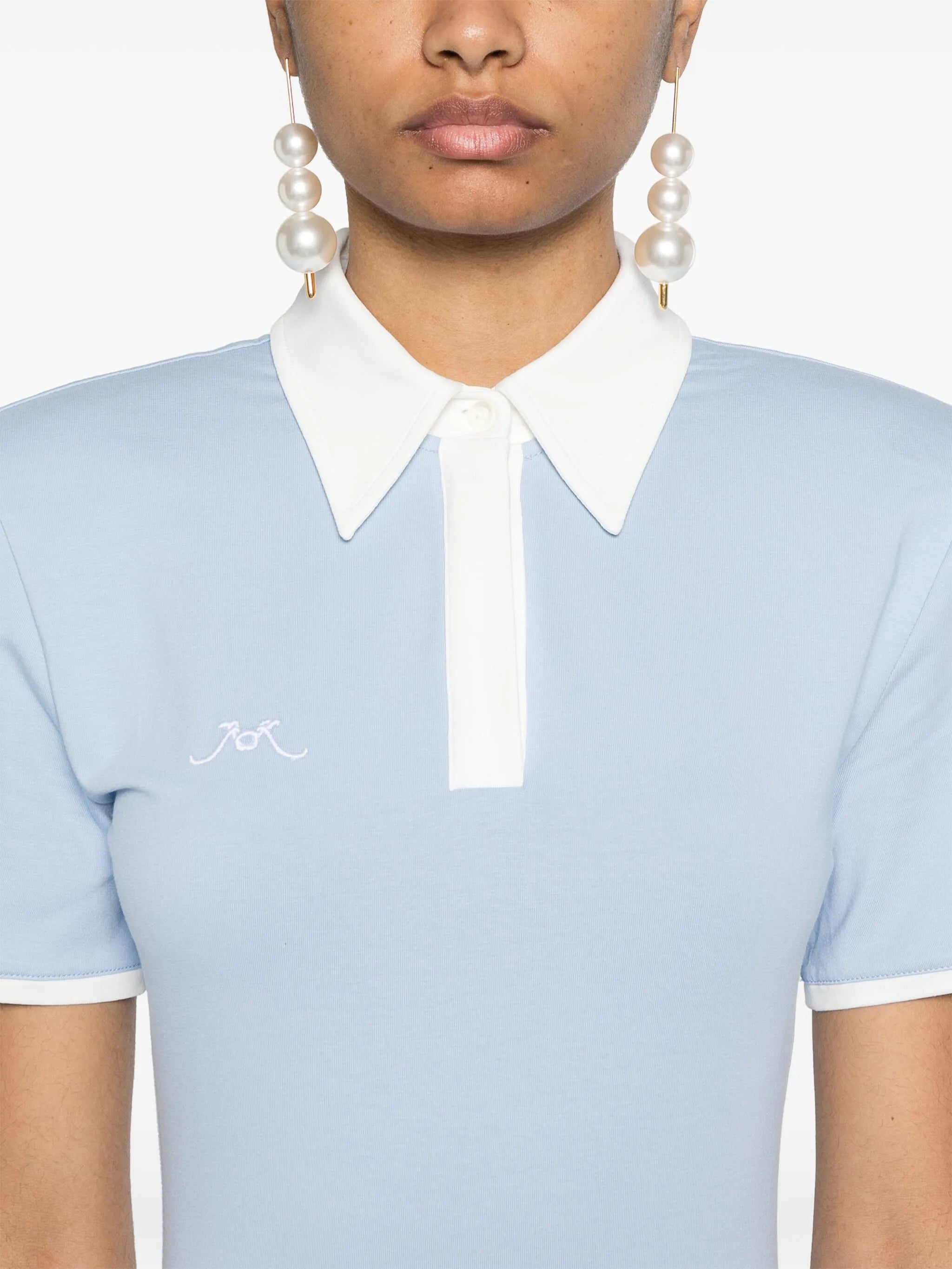 embroidered-logo polo dress