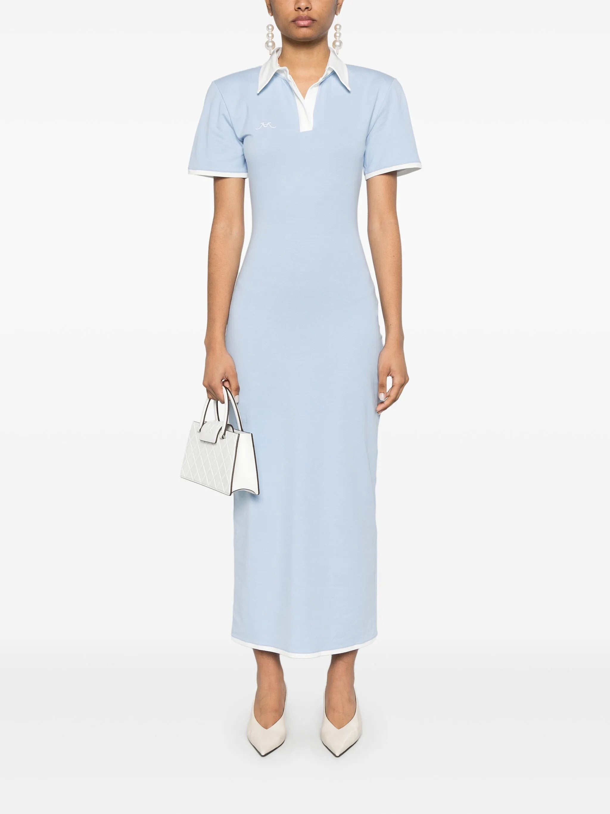 embroidered-logo polo dress