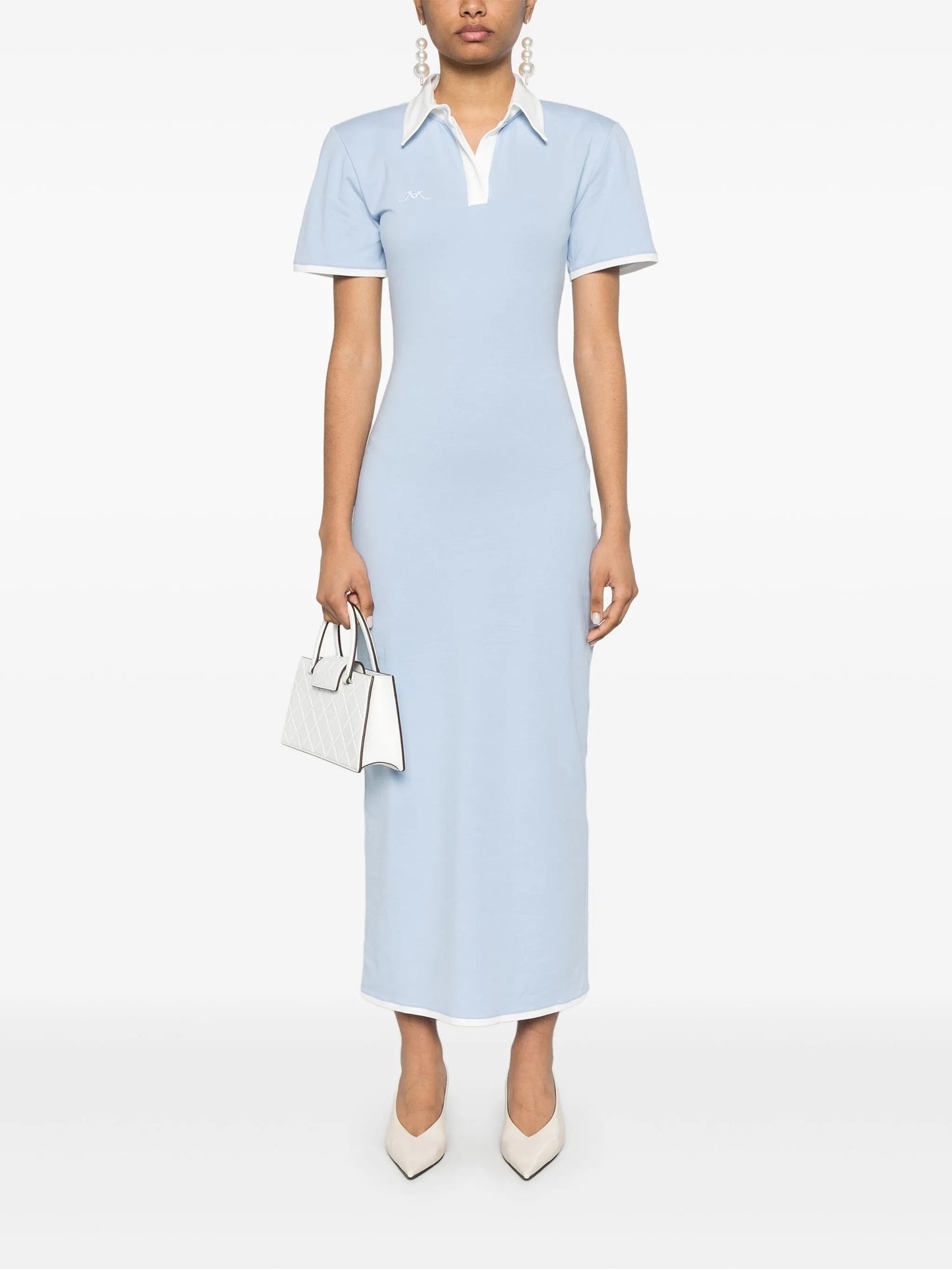 embroidered-logo polo dress