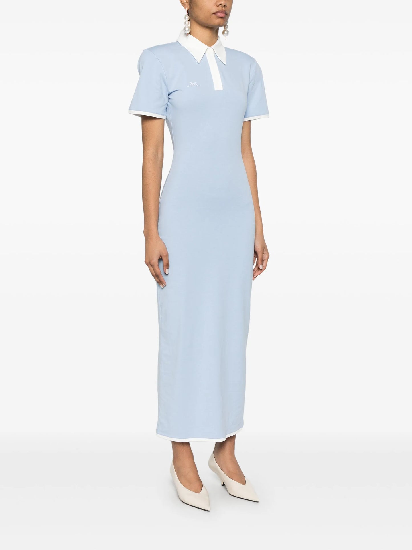 embroidered-logo polo dress