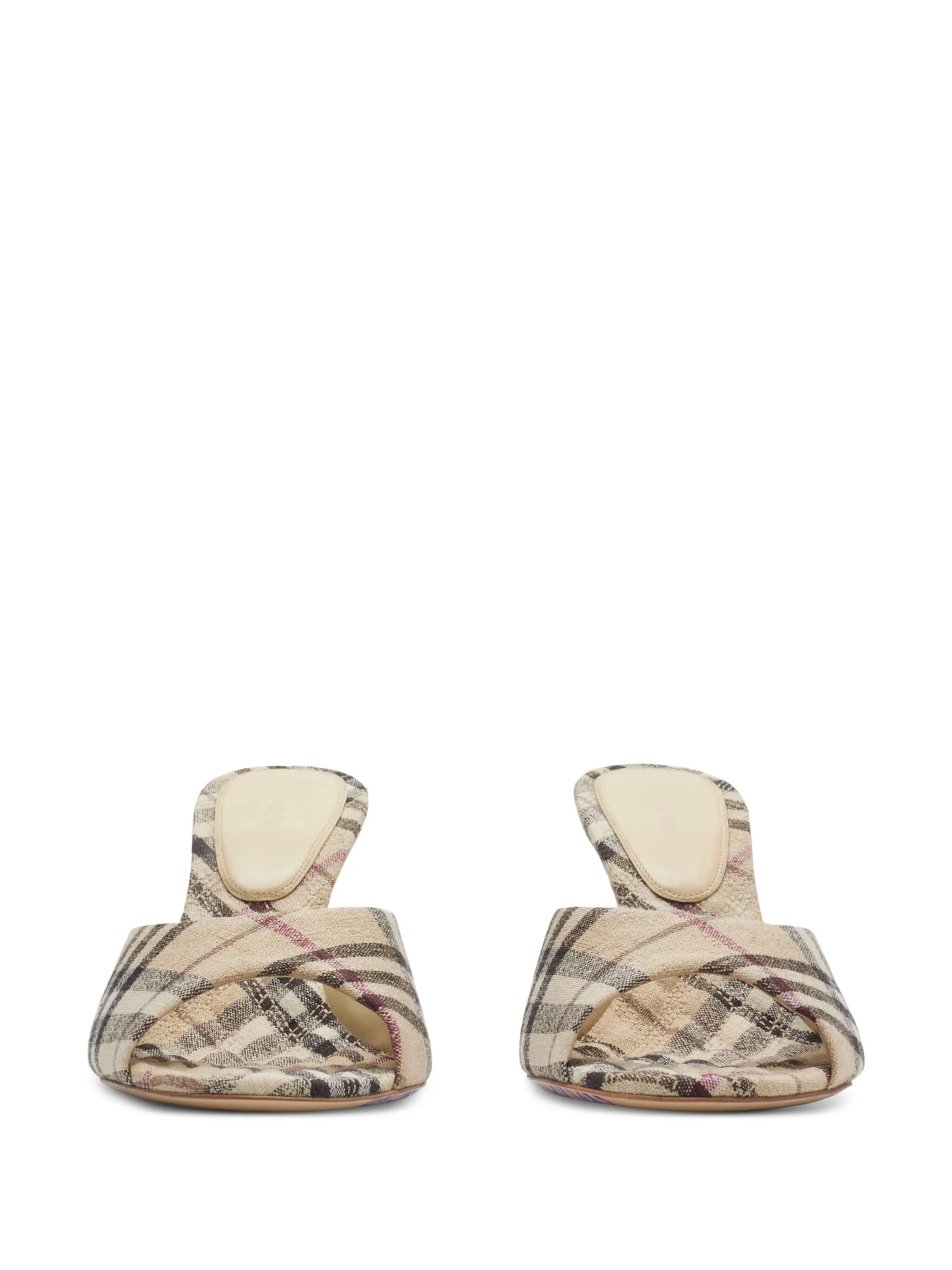 Check-pattern sandals