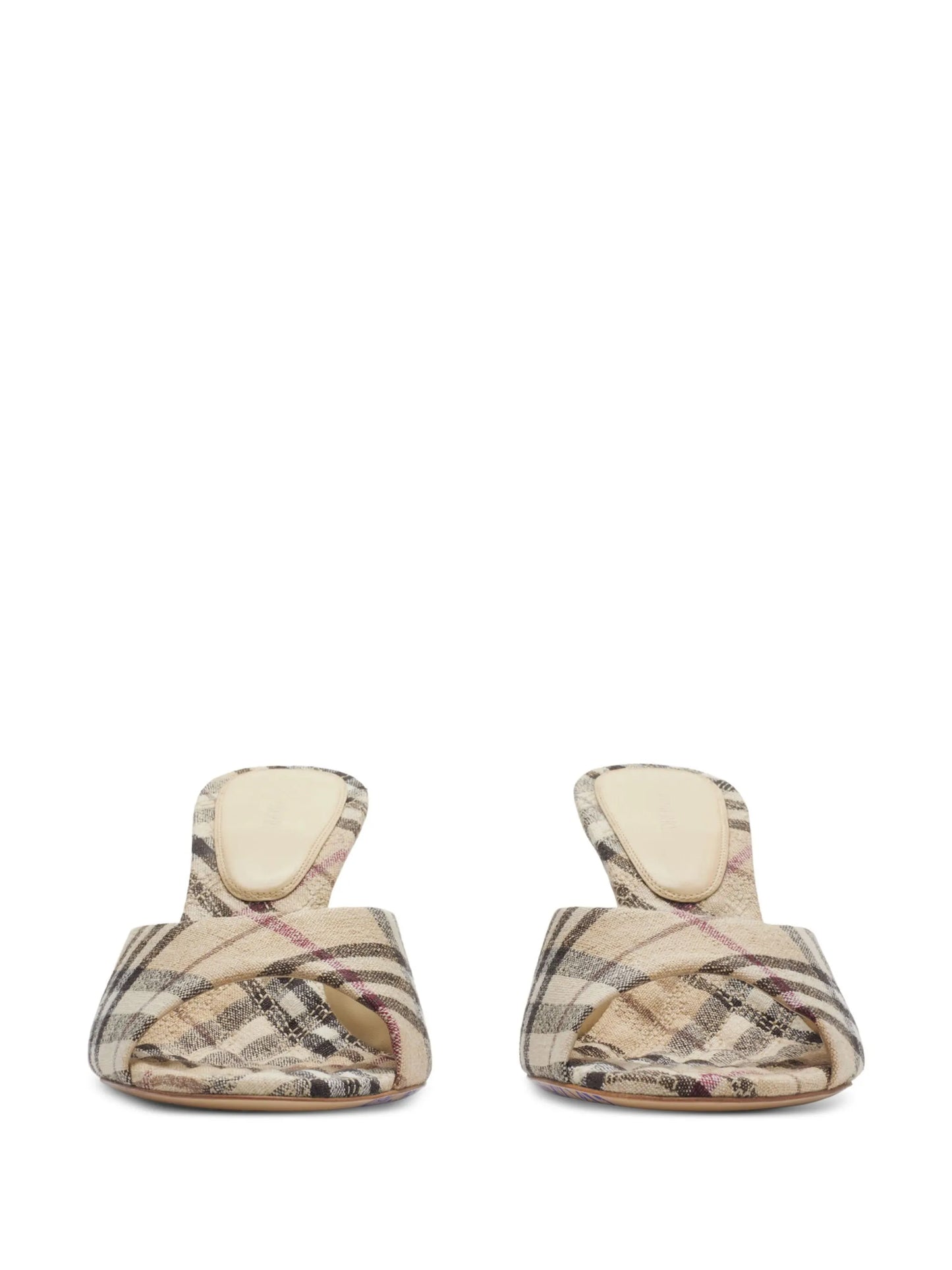 Check-pattern sandals