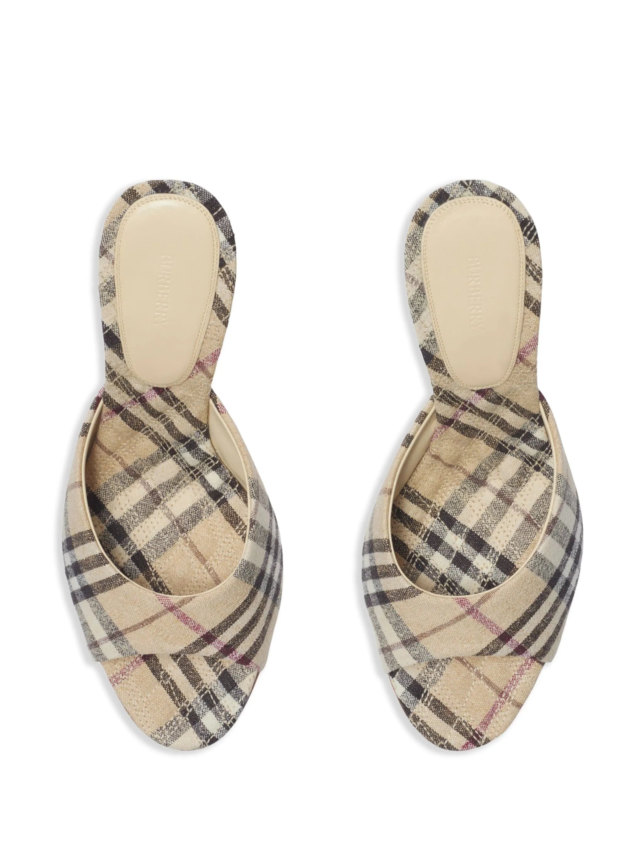 Check-pattern sandals