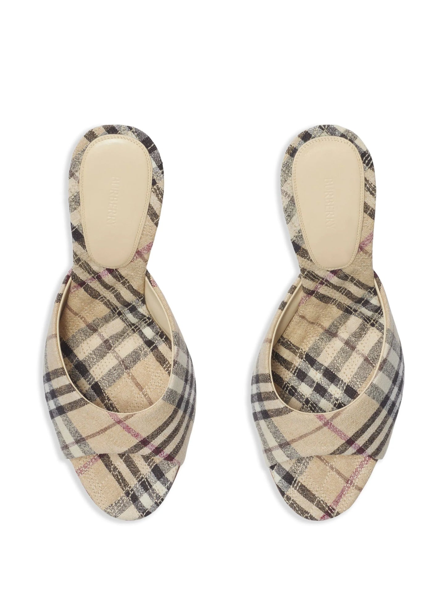 Check-pattern sandals