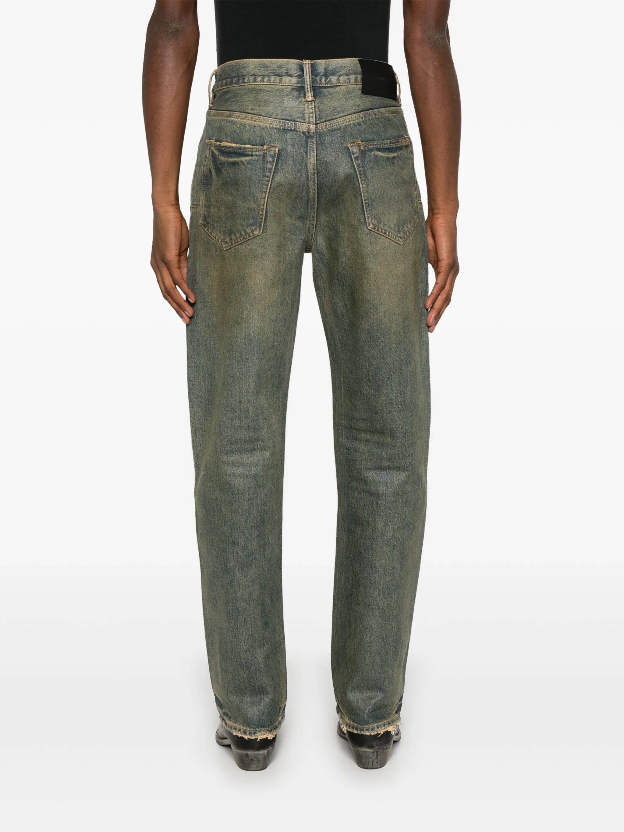 mid-rise straight jeans