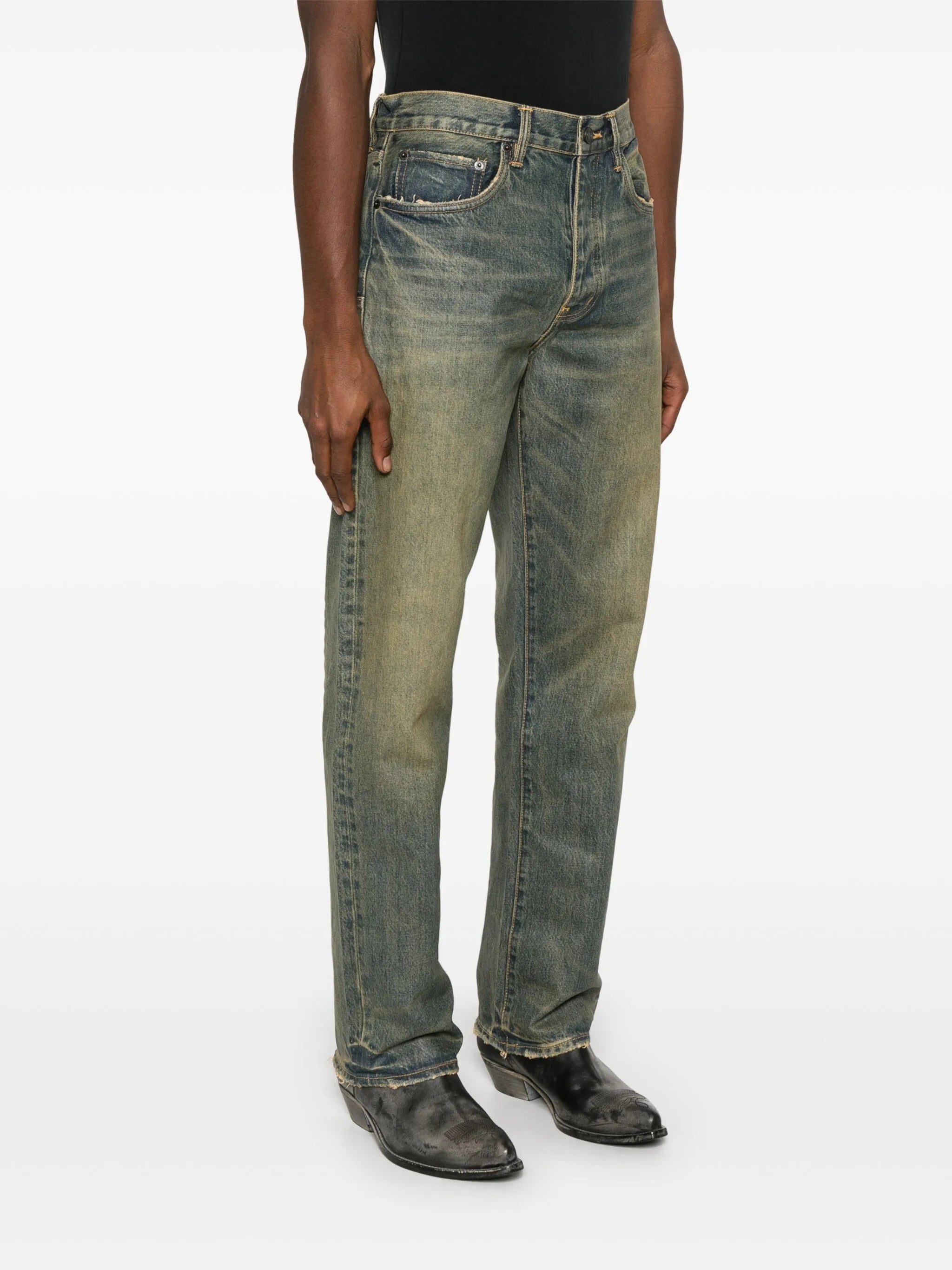 mid-rise straight jeans