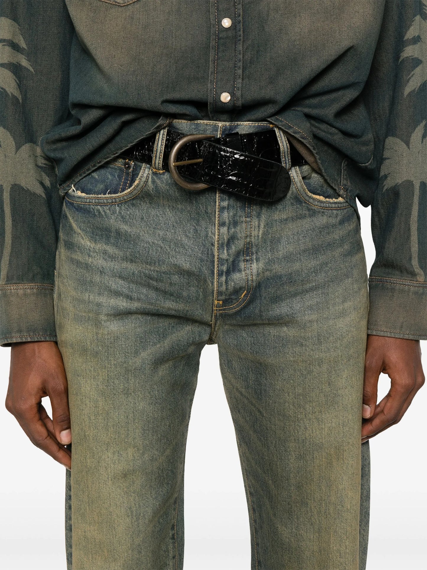 mid-rise straight jeans