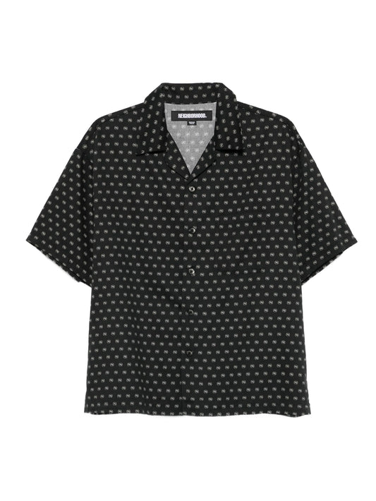 monogram-pattern shirt
