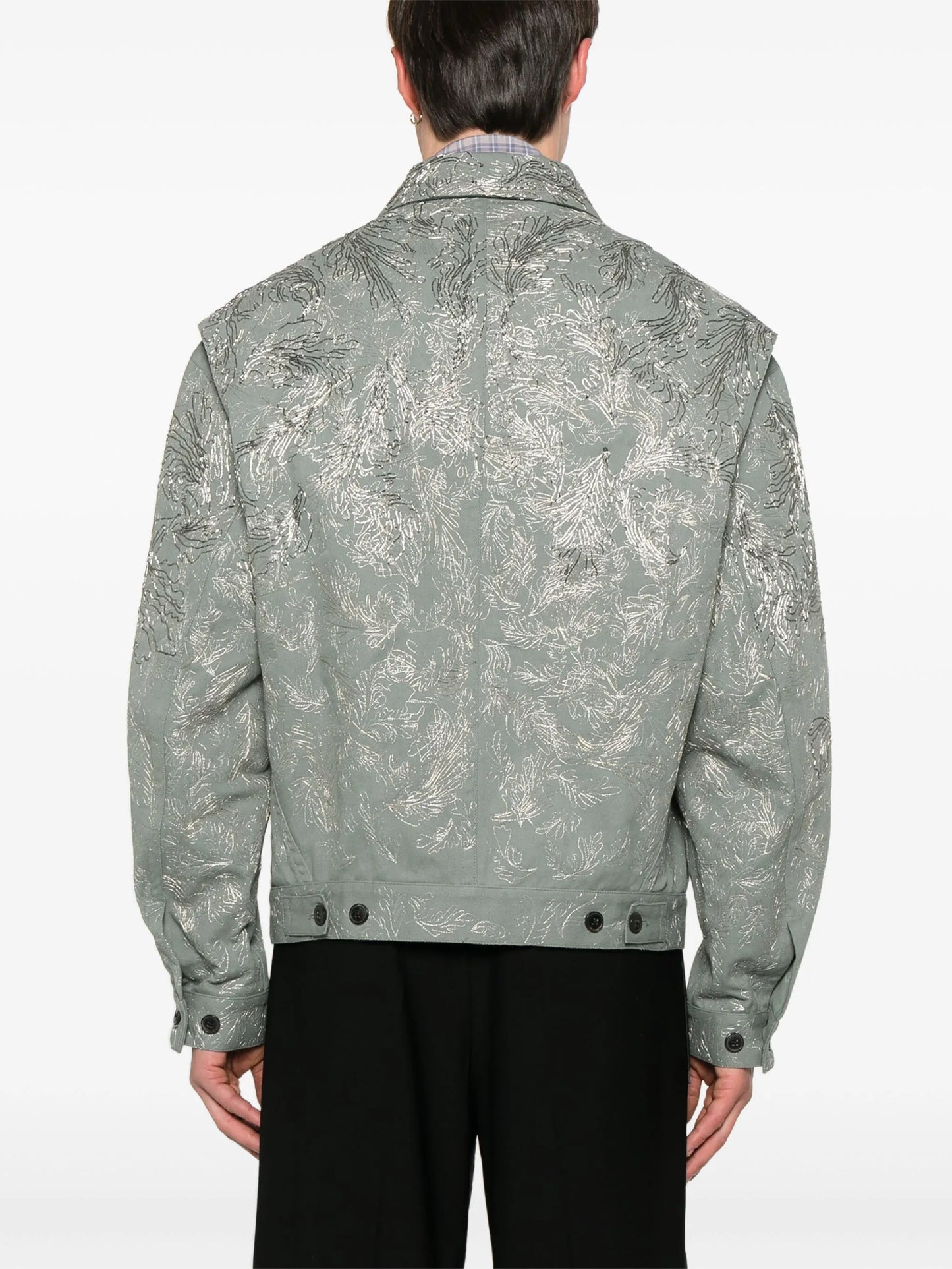 floral-embroidered jacket