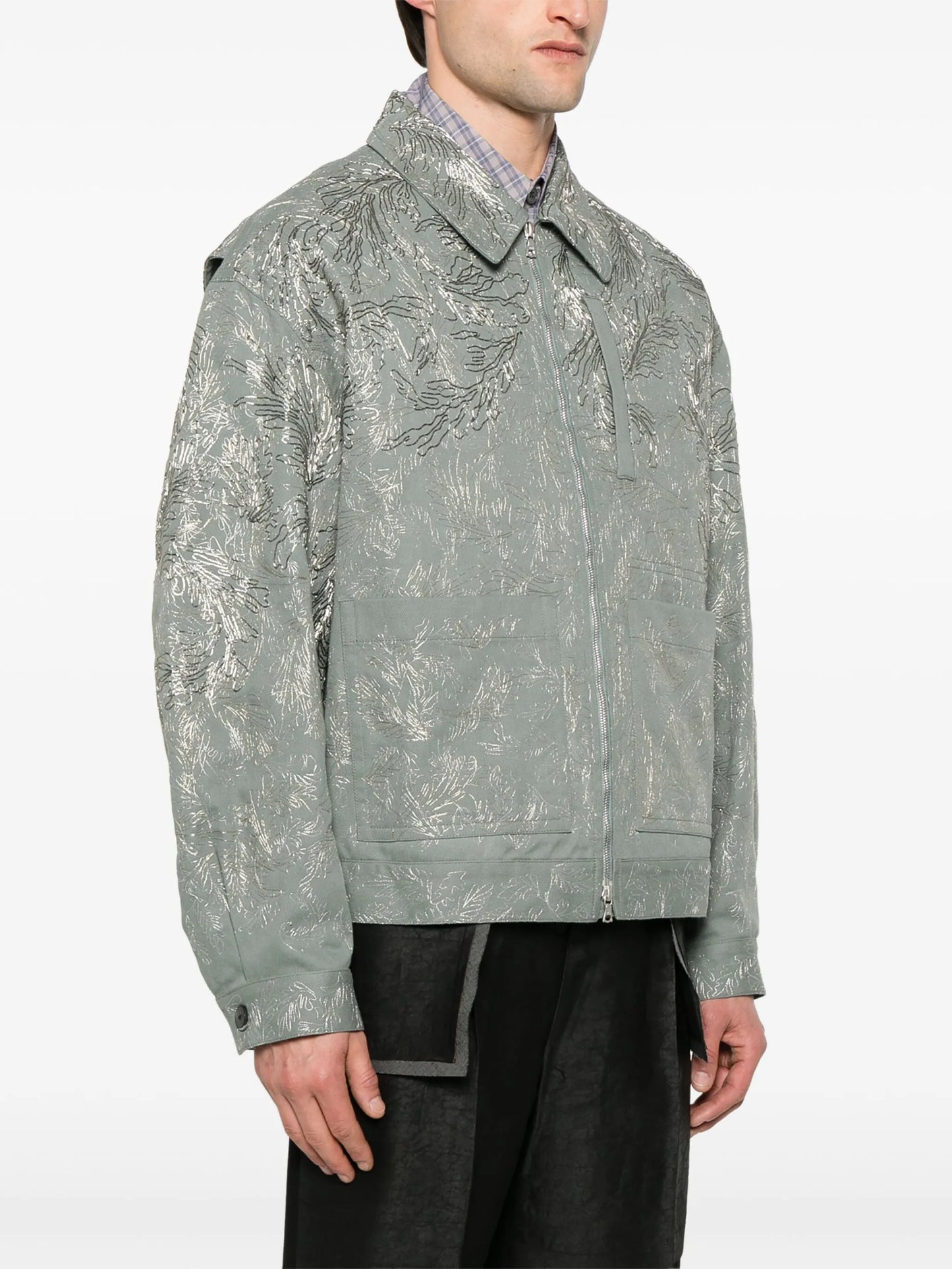 floral-embroidered jacket