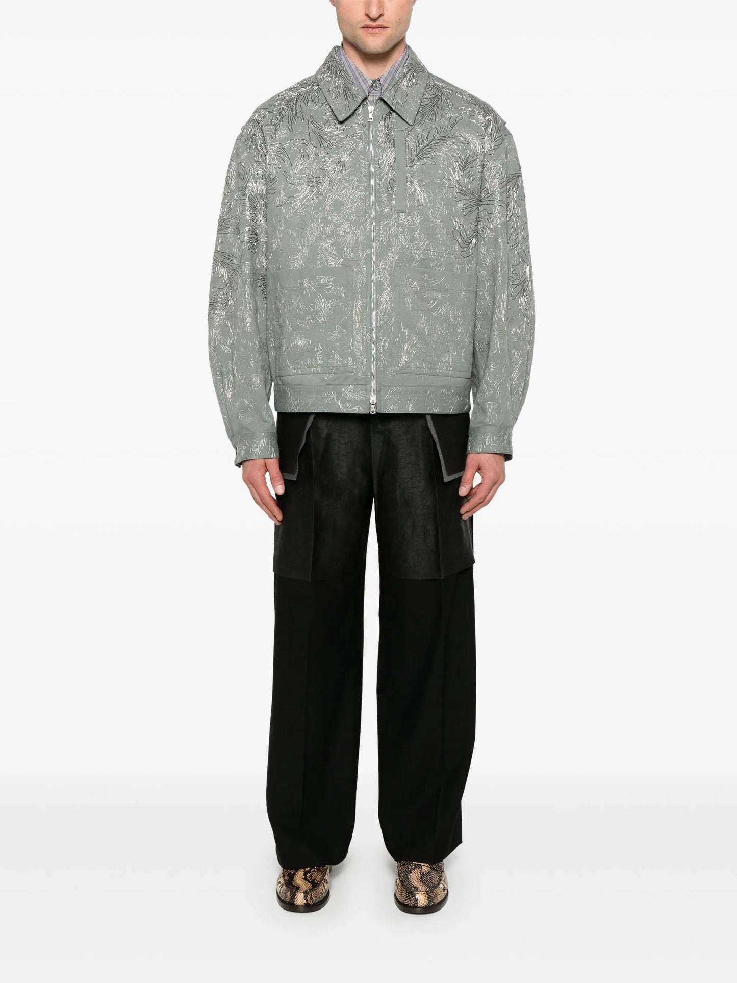 floral-embroidered jacket