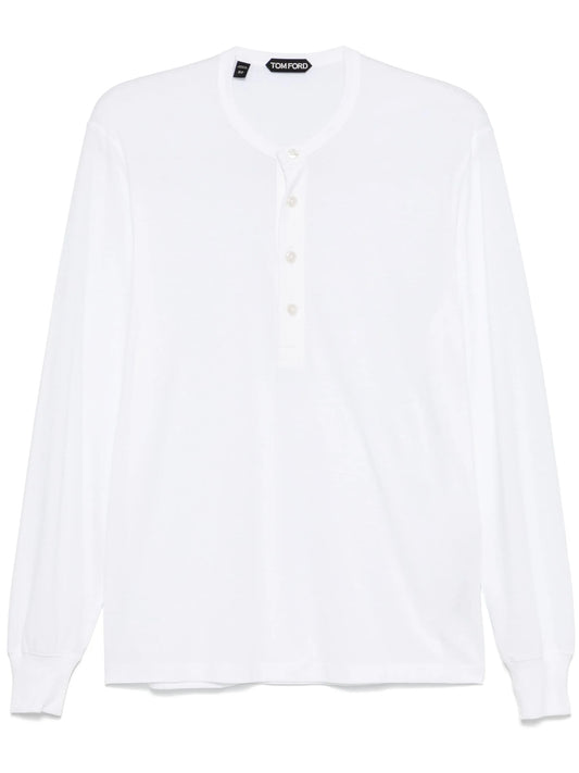Henley-neck sweater
