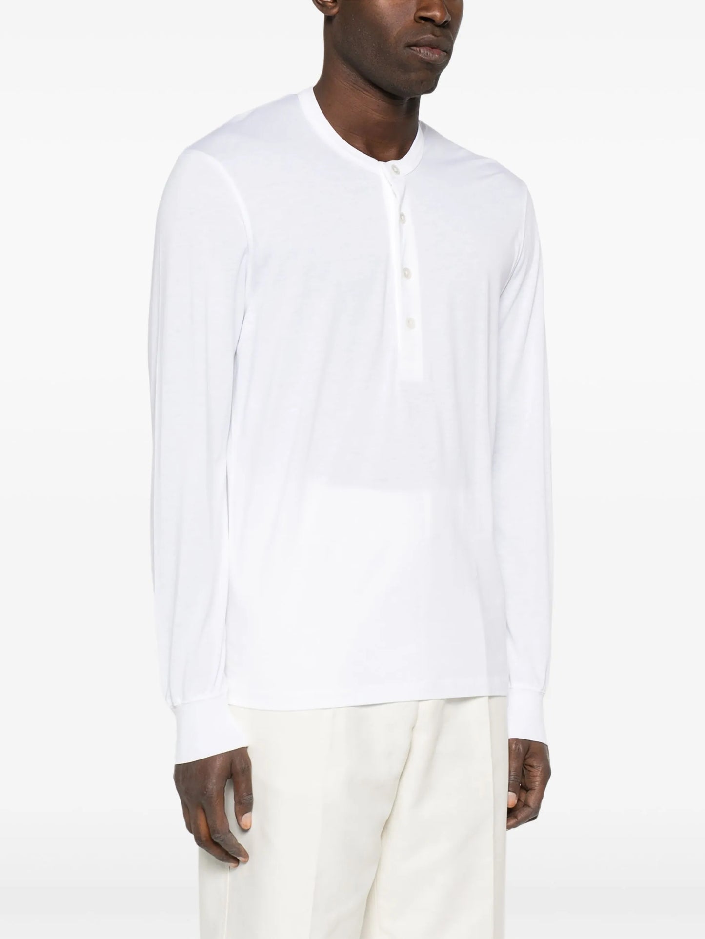 Henley-neck sweater