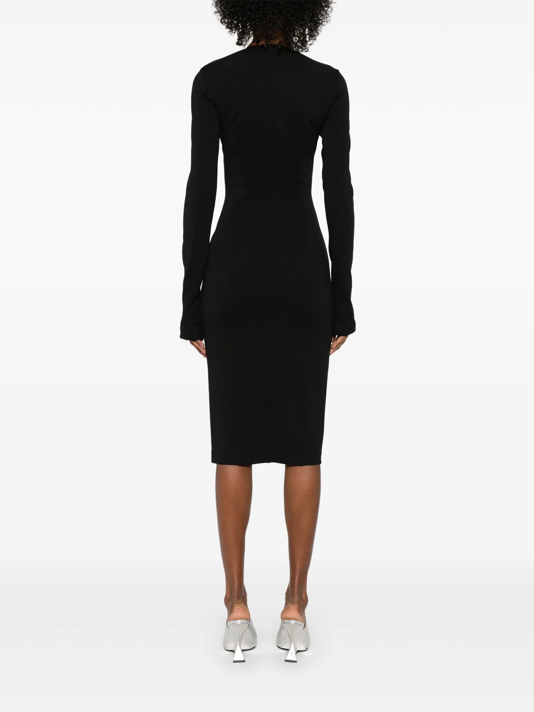 zip-fastening midi dress