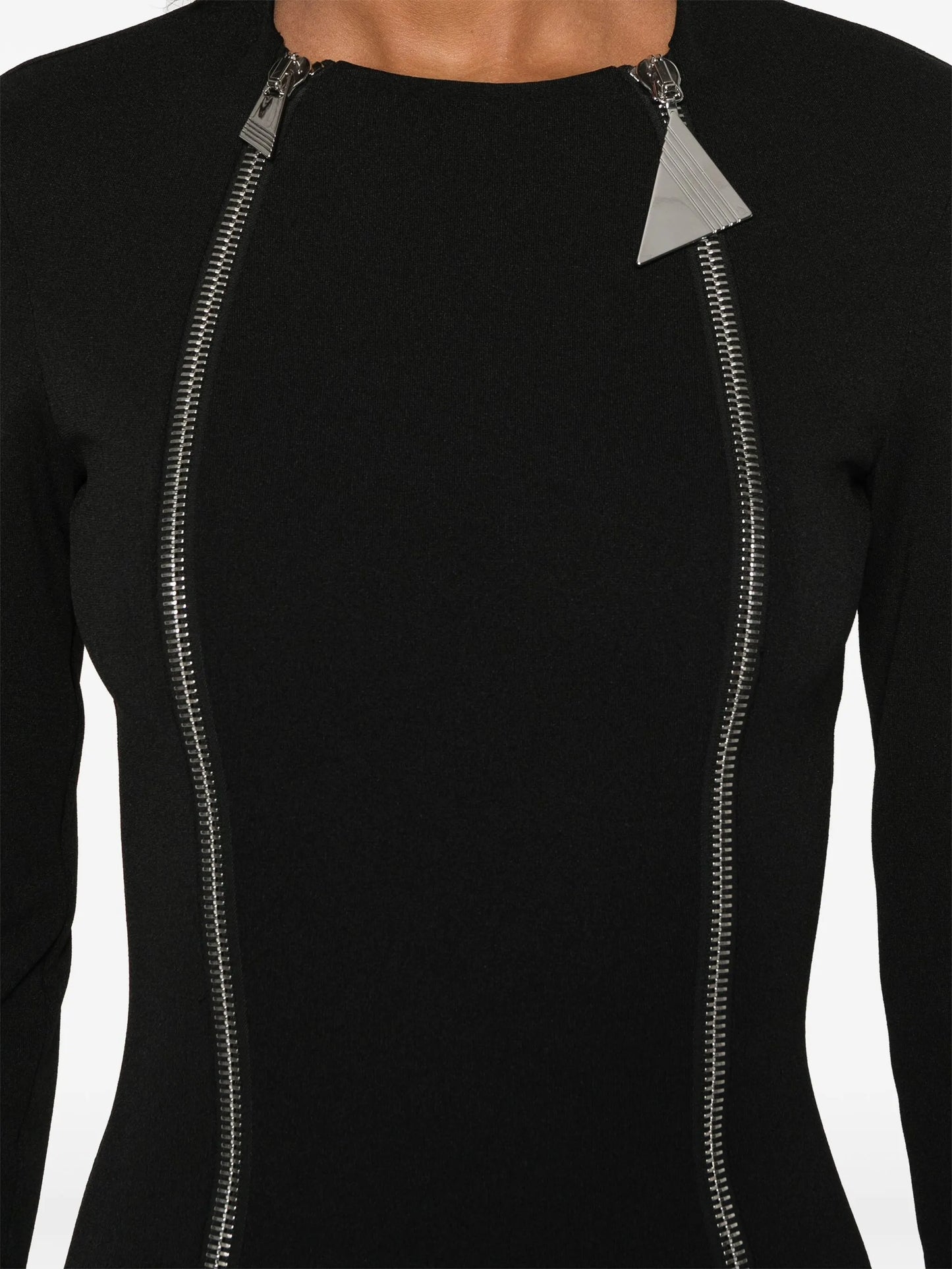 zip-fastening midi dress